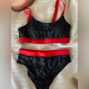 Black and red bikini